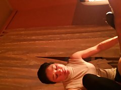 Asian babe gets a lot of cum on tits after fucking